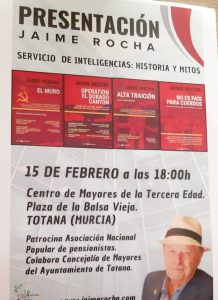 Cartel presentación Jaime Rocha en Totana