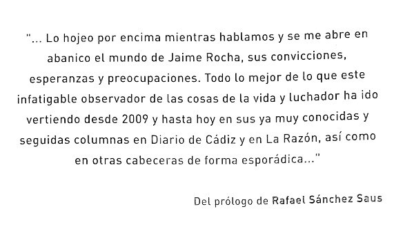 Prólogo de Rafael Sánchez Saus sobre el libro Dedicado a tí de Jaime Rocha