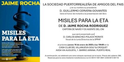 Cartel presentación del Libro Misiles para la ETA