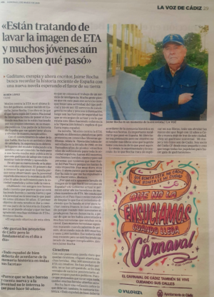 Recorte de prensa La Voz de Cádiz - Jaime Rocha